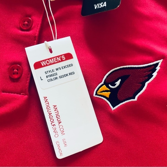 Arizona Cardinals Antigua Women's Tribute Polo T-shirt Cardinal Size Medium - Picture 8 of 12